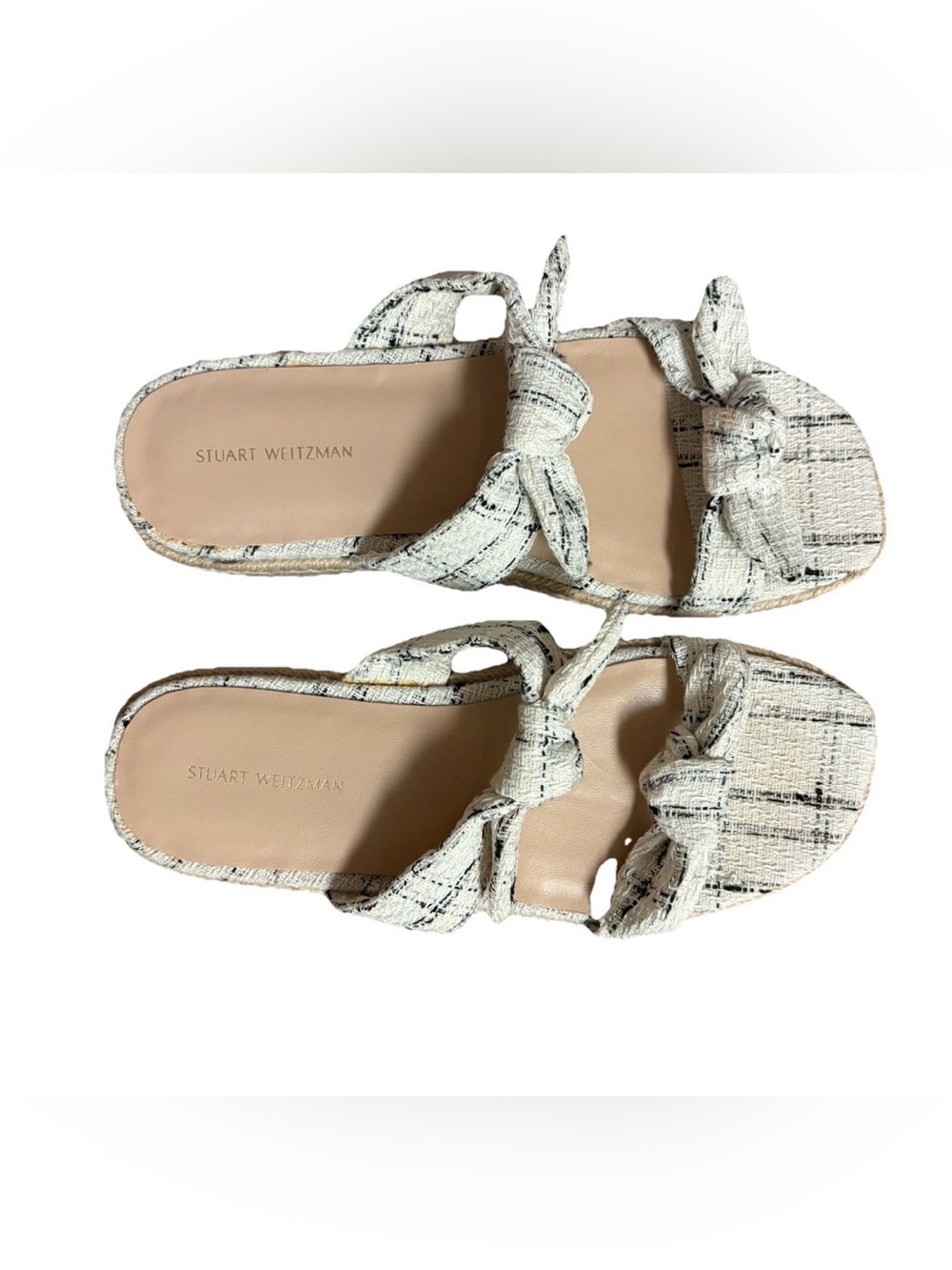 Stuart Weitzman Bandeau Striped Bow Espadrille Sandal Sz 7.5? - Picture 2 of 11